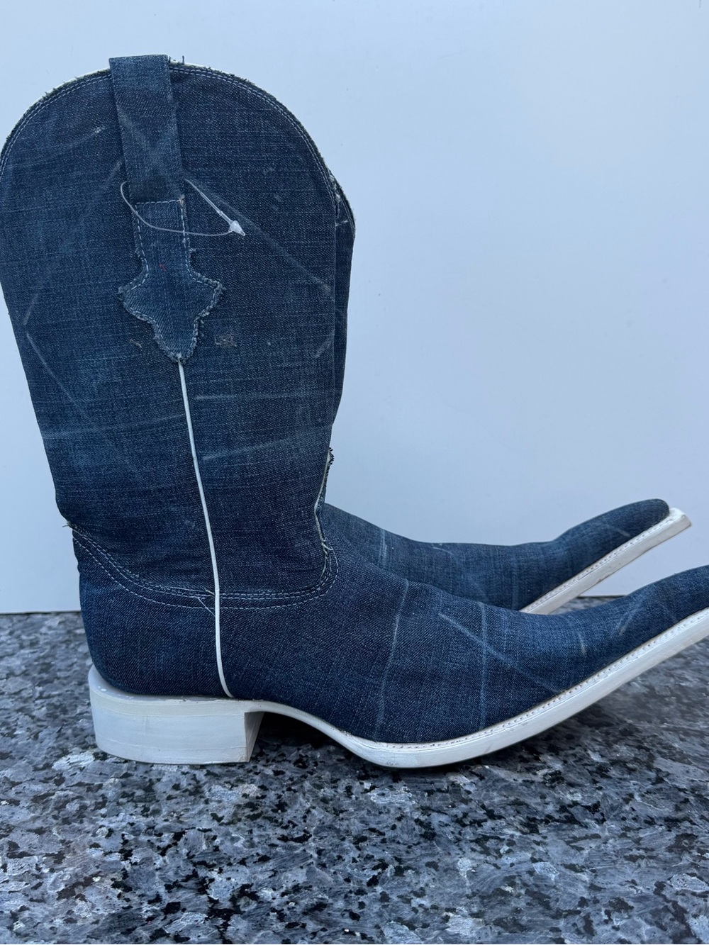 Aguila Real Denim Western Cowboy Boots - Dark Blue Men’s US 8.5